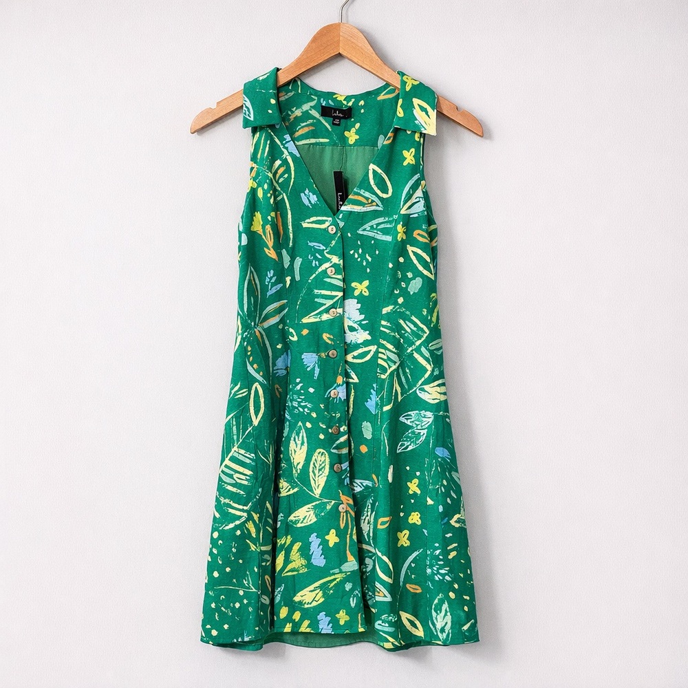 Lulu's Green Floral Print Sleeveless Mini Dress - Picture 2 of 9